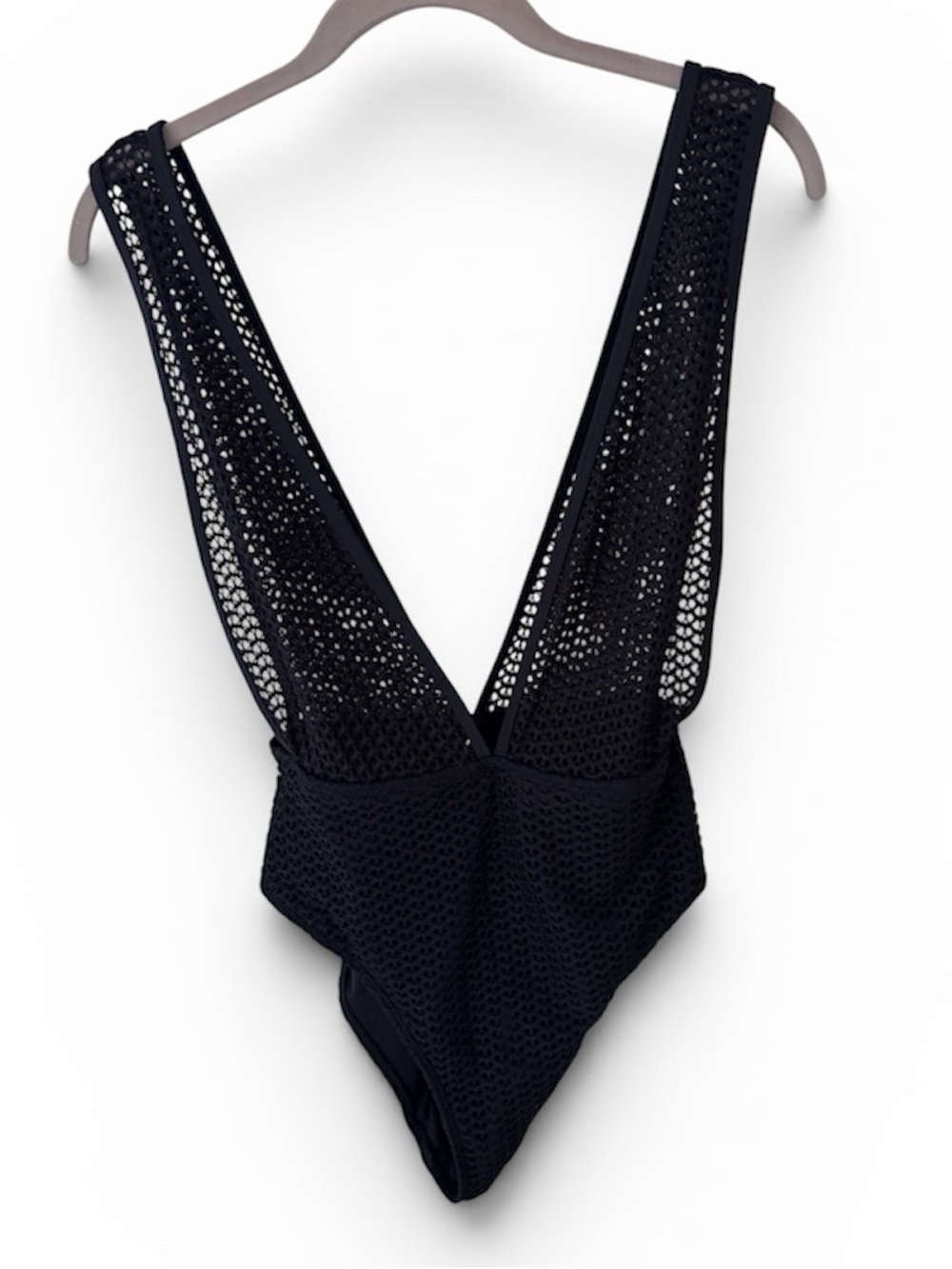 Cupshe Black Crochet One-Piece Swimsuit